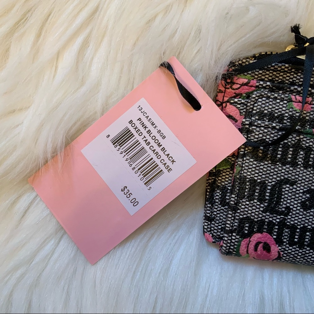 Juicy Couture Tab Card Case - NWT - Pink Bloom Black - Picture 11 of 11